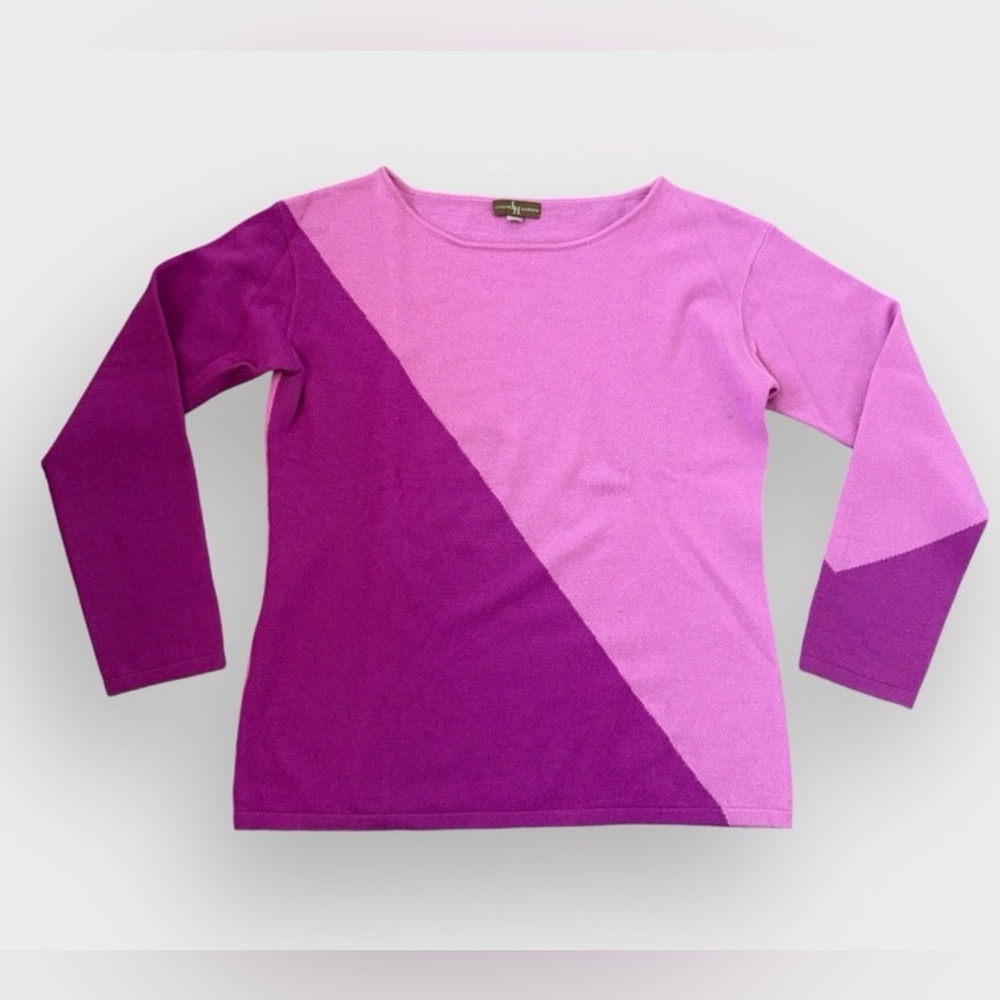 VGUC- Nordstrom Lauren Hansen 100% 2 Ply Cashmere Colorblock Sweater